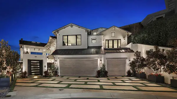 Luxury custom home at twilight